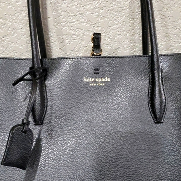 Kate Spade black Leather tote bag size Large New - Picture 5 of 9